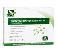 Test Rapido Hantavirus IgG/IgM - Kit Diagnostico In Vitro a Oro Colloidale - Confezione da 25 Test - Per Sangue Intero, Siero e Plasma - Uso Professionale - Marcatura CE