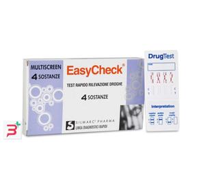 TEST RAPIDO SINGOLO O MULTIPLO PER RIVELAZIONE USO DI DROGHE STRIP EASYCHECK 4 SOSTANZE C