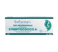 Test rapido faringeo strepto a sofarmapiu' rilevazione antigene streptococco a su tampone faringeo mediante immunocromatografia professionale 10 pezzi