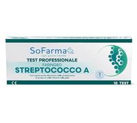 Test rapido faringeo strepto a sofarmapiu' rilevazione antigene streptococco a su tampone faringeo mediante immunocromatografia professionale 10 pezzi