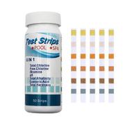 Test Strisce Piscina 6 in 1 per Analisi Totale Acqua Acido Cianurico Cloro pH