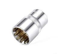 Testa a bussola corta a specchio a 12 punti da 1/2 pollice per adattatore per punte Torx per chiave a cricchetto compatibile con strumenti standard a trasmissione quadrata (19 mm)