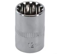 Testa a bussola corta a specchio a 12 punti da 1/4" per adattatore per chiave a cricchetto Torx, realizzata in acciaio al cromo vanadio con placcatura resistente, design ad alta coppia (12 mm)
