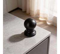 Testa a sfera per asta della bandiera, accessorio di ricambio per esterni, materiale ABS, resistente alle intemperie e all'usura, per aste standard (nero)