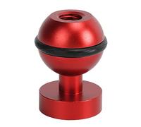 Testa a sfera per luce subacquea, teste a sfera in lega di alluminio Adattatore per montaggio su fotocamera Adattatore per testa a sfera portatile leggero Fotocamere sportive Base (Red)
