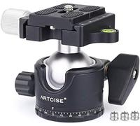 Testa a sfera per treppiede, EB36S Supporto per telecamera con testa a sfera per monopiede panoramico interamente in metallo CNC e piastre a sgancio rapido da 1/4 ", diametro della sfera da 36 mm