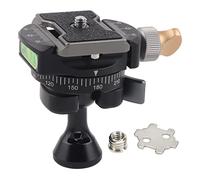 Testa a Sfera per Treppiede, Testa a Sfera Panoramica Ruotabile Invertita in Lega di Alluminio Supporto per Testa a Sfera con Viti da 1/4 Pollici e 3/8 Pollici per Fotocamera