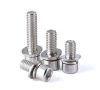 Testa a tazza con guarnizione vite combinata vite macchina, testa cilindrica nichelata tre viti combinate, M4 M5-M4 * 10 【】 20pcs