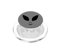 Testa aliena UFO grigio spazio strano design divertente PopSockets PopGrip per MagSafe