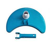 Testa aspirante per piscina Half-Moon per piscine interrate e fuori terra, compatibile con tubi da 3,8 cm e 3,8 cm, detergente per detriti in plastica leggera con ampio percorso di pulizia, blu