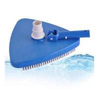 Testa aspirante per piscina, spazzola per aspirapolvere per piscina resistente per pulizia profonda, triangolare, con manico girevole, testa aspirante per piscine interrate e fuori terra