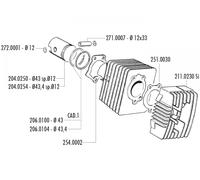 Testa cilindro Polini 38,4-41-43mm per Piaggio