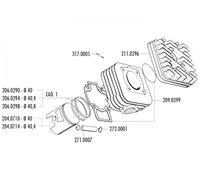 Testa cilindro Polini 50cc 40 millimetri per Piaggio AC
