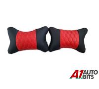 Testa Collo Riposo Supporto Cuscino Auto Sedile Pad 2X Similpelle Rossa Poly