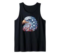 Testa d'aquila patriottica con stelle rosse bianche blu USA Pride Art Canotta