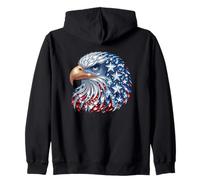 Testa d'aquila patriottica con stelle rosse bianche blu USA Pride Art Felpa con Cappuccio