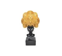 Testa Decorativa Casa in Resina Colore Nero e Oro 28 cm