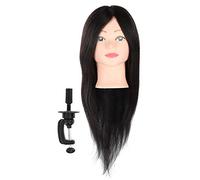 Testa del manichino dei capelli, che allena la testa a bambola a cosmetologia Manikin, Manikin Pratica il parrucchiere, con un morsetto per il parrucchiere, le ragazze praticano