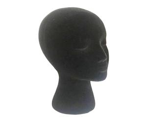 Testa Del Manichino In Schiuma Di Velluto - Circonferenza In Schiuma Di Velluto Nero | Supporto Per Testa Di Visualizzazione Cosmetologia Con Morbido Floccato, Stile Parrucca, Display Del Cappello |