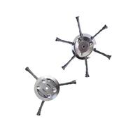 Testa del trimmer in erba filo acciaio universale,150 mm OD/ID 5mm, spazzola a annodata per attacchi canottiere tosaerba benzina, strumento rimozione delle erbe infestanti 6 head 1pcs