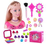Testa della bambola per acconciatura 35pcs/set Styling Head Bambola per bambini Imparare immaginativo e trucco Funge giocattoli da gioco per ragazze, regali per ragazze, set 1, per capelli per capell