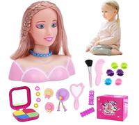 Testa della bambola per acconciatura 35pcs/set Styling Head Dambola per bambini Immaginativo e trucco Apprendimento Finga giocattoli da gioco per ragazze, regali per ragazze, set 3 per capelli per ba