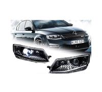 Testa Della Lampada Compatibile for Skoda Octavia Faro 2015-2017 Fari Octavia DRL Indicatori di direzione Abbaglianti Angelo Occhio Lente del proiettore