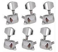 Testa della macchina per accordare la chitarra 6 Pezzi Di Accordatura Per Chitarra Elettrica, Folk, Acustica, Meccaniche Semi-chiuse 3L 3R(Silver,3L3R)