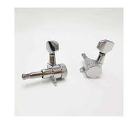 Testa della macchina per accordare la chitarra 6 Pezzi/set Chitarra Elettrica Autobloccanti Meccaniche Paletta Testa Quadrata Quasi Piccola Copertura Piatta Completamente Chiusa(Silver,6L)