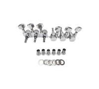 Testa della macchina per accordare la chitarra 6 Pezzi/set Chitarra Elettrica Autobloccanti Meccaniche Paletta Testa Quadrata Quasi Piccola Copertura Piatta Completamente Chiusa(Silver,3R3L)
