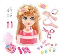 Testa delle bambole per acconciature per bambini - Prova il gioco Salon Set con ferro arricciato, forcine e strumenti per il trucco per principianti | Treccia Beauty Practice Toy Girl Girls di età