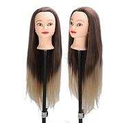 Testa di Addestramento, Testa di Addestramento per Acconciature, Manichino di Cosmetologia Testa di Addestramento per Bambole, Capelli Lunghi e Morbidi Parrucchiere Styling Manichino Testa Cappello Di