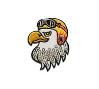 Testa di aquila con paillettes - Toppe Termoadesive Patch Toppa Ricamate, Misura: 5,1 x 4 cm