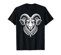 Testa di ariete Silhouette Cornuto Animal Tattoo Art Design Maglietta
