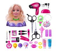 Testa di bambola capelli biondi con 35 accessori colorati, testa di bambola per acconciatura, rapunzel, giocattoli per bambini da 3 anni e più di Just Play,Regali di compleanno di Natale (B-35 pezzi)