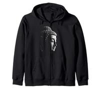 Testa di Buddha Arte Zen Spirituale Felpa con Cappuccio