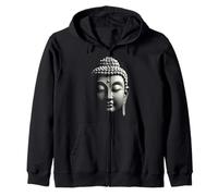 Testa di Buddha Arte Zen Spirituale Felpa con Cappuccio