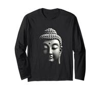 Testa di Buddha Arte Zen Spirituale Maglia a Manica