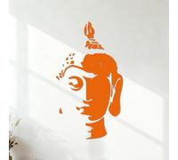 Testa di Buddha, buddismo orientale, rilassamento buddista Adesivi con incisioni di pregio Autoadesivo 42x74.2cm Arancia