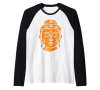 Testa di Buddha Saggezza Buddista Maglia con Maniche Raglan