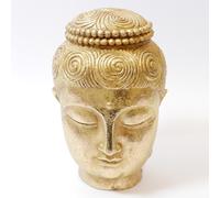 Testa di Buddha Statua Asiatico Scultura Di Oro Statua Decorativa Altezza 31cm
