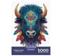 Testa di Bufalo Jigsaw 1000Pcs Cute Animales Adulti E Bambini Puzzle Giochi Regalo Per Amore Amico 70x50cm/1000pcs