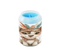 Testa di cane dipinta a mano con fiori per animali domestici portatile con setole morbide in silicone essenziale per tutti i proprietari di animali domestici per cani di piccola e media taglia