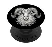 Testa di capra Blackwork Tattoo Flash PopSockets PopGrip Adesivo