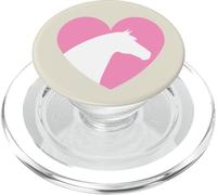 Testa di cavallo con cuore rosa, per equitazione e cowgirl, estetica occidentale PopSockets PopGrip per MagSafe