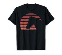 Testa di Cavallo Tramonto Silhouette Retro Animal Maglietta