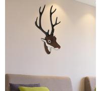 Testa di cervo finta per montaggio a parete Animale rustico rimovibile per