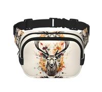Testa di cervo in telaio modello alla moda alla moda marsupio unisex viaggio sport messenger bag