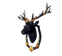 Testa di cervo montaggio a parete, decorazione per la casa, scultura rustica a forma di animale da appendere alla parete, grande testa di cervo decorazione da parete artigianato