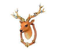 Testa di cervo montaggio a parete, decorazione per la casa, scultura rustica a forma di animale da appendere alla parete, grande testa di cervo decorazione da parete artigianato